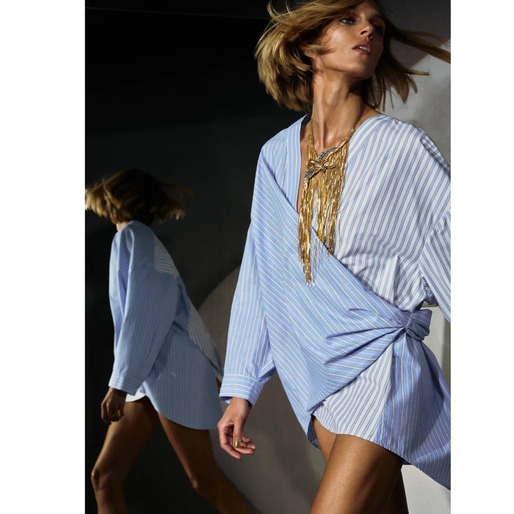 Zara POPLIN WRAP SHIRT - Picture 11 of 11